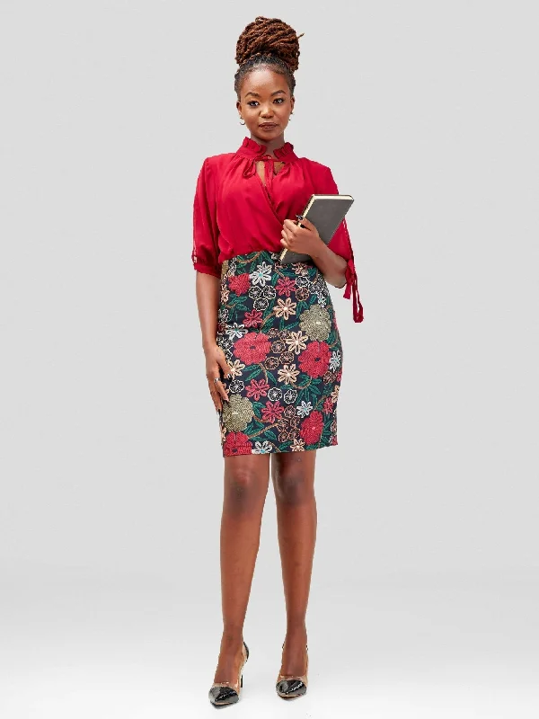 Mini dresses with wrap - around styles Immaculate Chic Floral Dress - Red