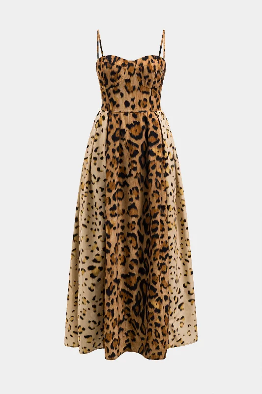 Midi dresses with ruched bodices for a feminine and fitted feel Leopard Print Ruched Bustier Slip Midi Dress Midi dresses with ruched bodices for a feminine and fitted feel Leopard Print Ruched Bustier Slip Midi Dress