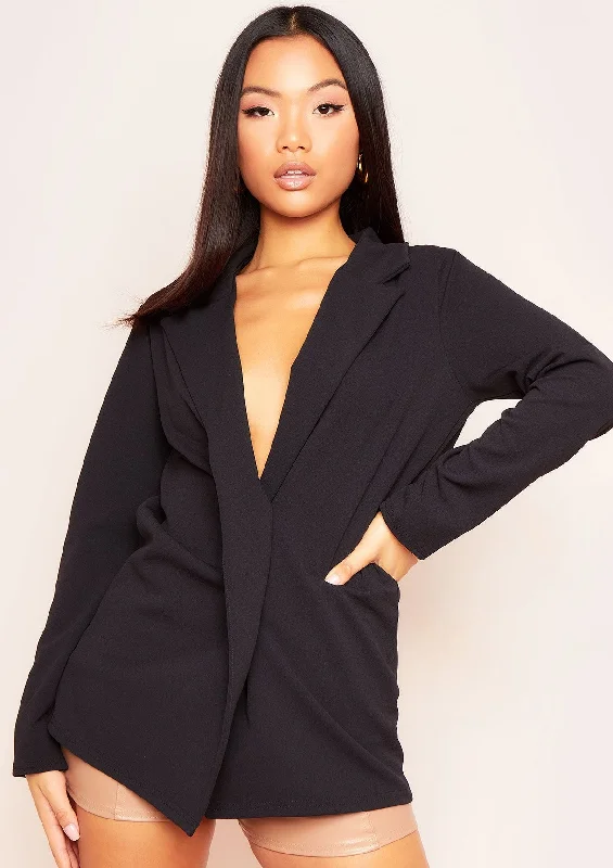 Mini dresses with button - down fronts Lucy Black Casual Slim Fit Blazer
