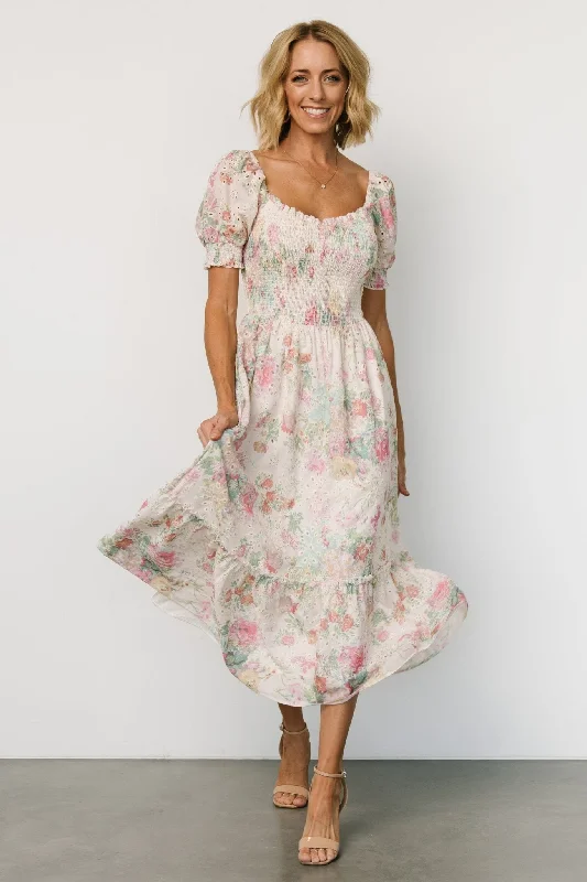 Sheath midi dresses with beaded embellishments for a formal occasion Piper Eyelet Midi Dress | Vintage Floral Sheath midi dresses with beaded embellishments for a formal occasion Piper Eyelet Midi Dress | Vintage Floral