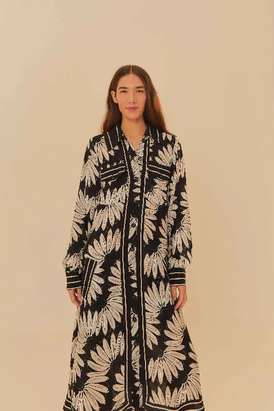 Midi dresses with printed lining for a hidden and stylish detail Copabanana Black Chemise Dress Midi dresses with printed lining for a hidden and stylish detail Copabanana Black Chemise Dress