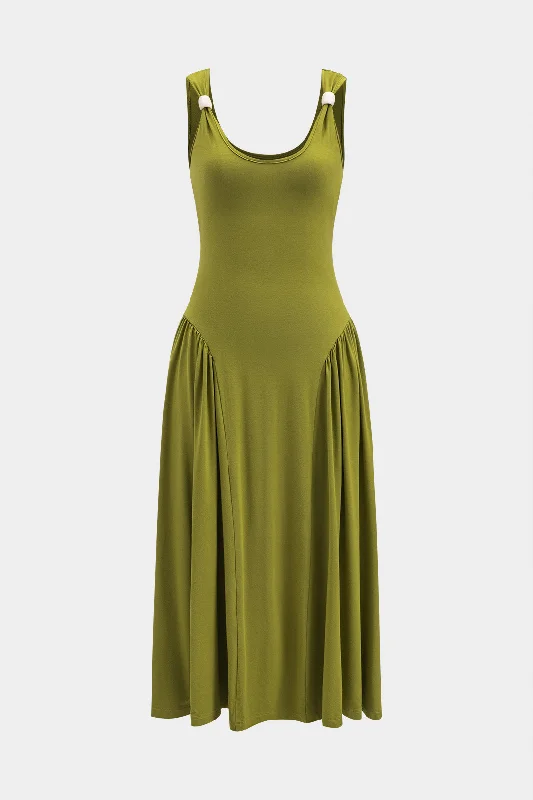 Sleeveless midi dresses with lace details for summer weddings Beaded Ruched Sleeveless Midi Dress Sleeveless midi dresses with lace details for summer weddings Beaded Ruched Sleeveless Midi Dress