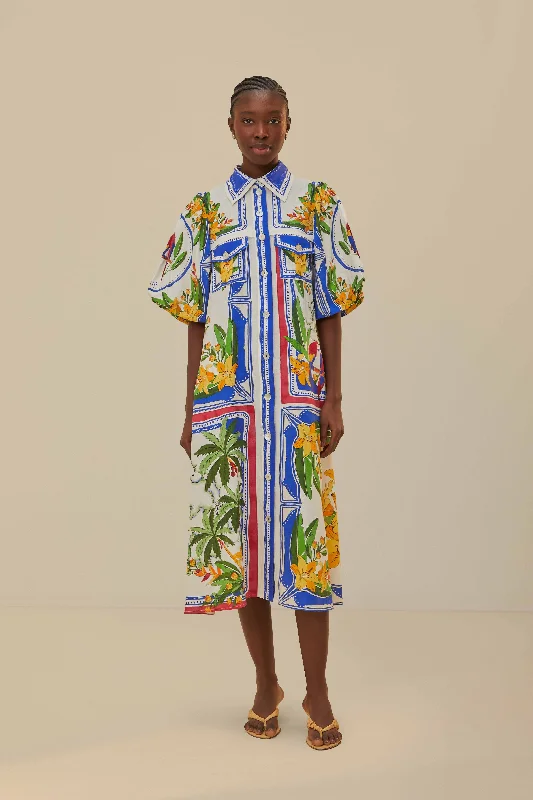 Midi dresses with side slits for a sexy and elegant appearance Off-White Tropical Destination Midi Dress Midi dresses with side slits for a sexy and elegant appearance Off-White Tropical Destination Midi Dress