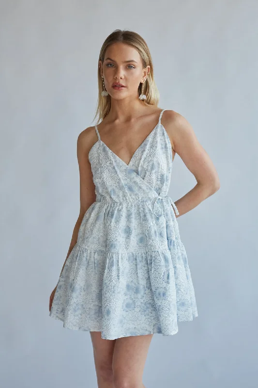 Mini dresses with V - necklines for a flattering shape Whitney Floral Wrap Mini Dress Mini dresses with V - necklines for a flattering shape Whitney Floral Wrap Mini Dress