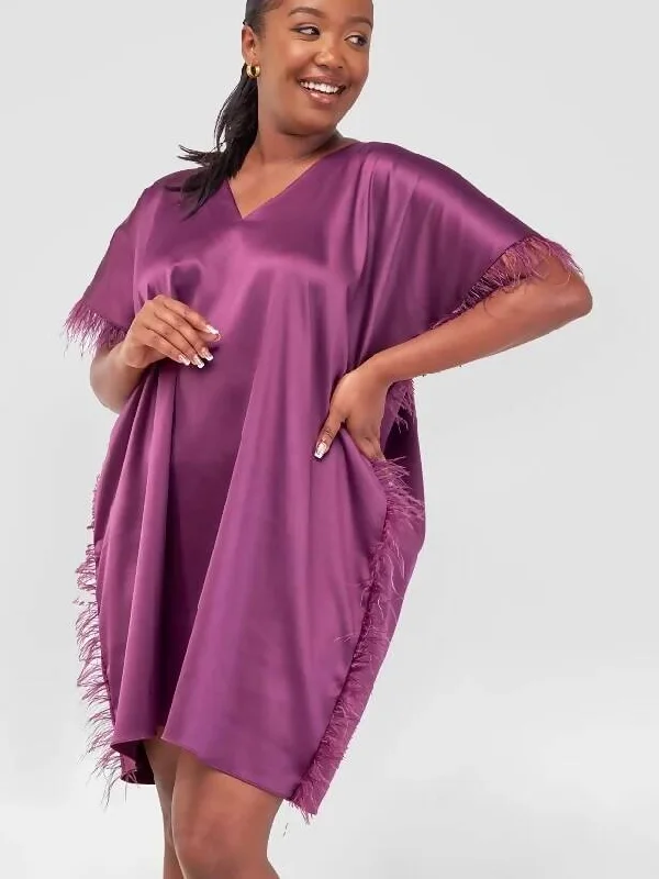 Leather mini dresses for a edgy style Love Dress - Purple