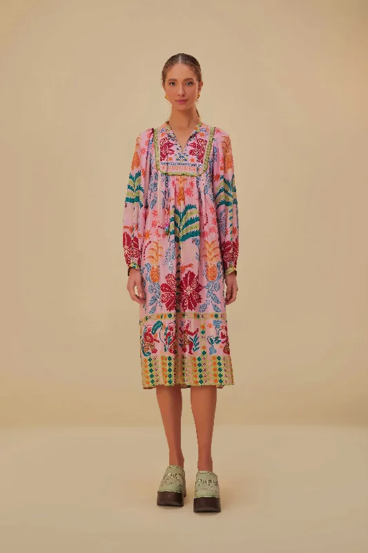 Midi dresses with wrap - around skirts for a customizable fit Pink Fruits Queen Scarf Midi Dress Midi dresses with wrap - around skirts for a customizable fit Pink Fruits Queen Scarf Midi Dress