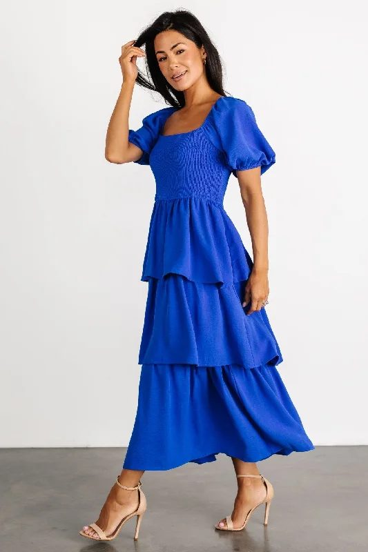 Midi dresses with tiered skirts for a bohemian festival look Ashbourne Tiered Dress | Cobalt Midi dresses with tiered skirts for a bohemian festival look Ashbourne Tiered Dress | Cobalt