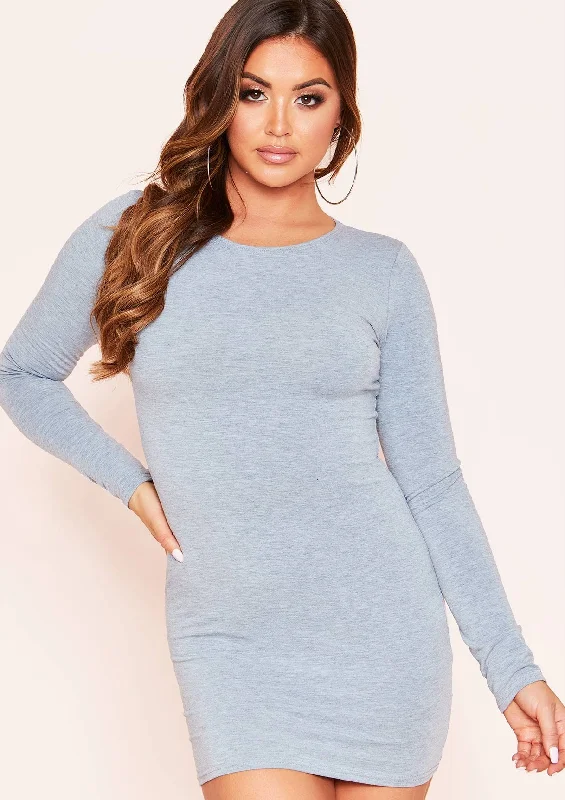 Mini dresses with side slits for a sexy appeal Lexi Grey Long Sleeve Basic Jersey Mini Dress Mini dresses with side slits for a sexy appeal Lexi Grey Long Sleeve Basic Jersey Mini Dress