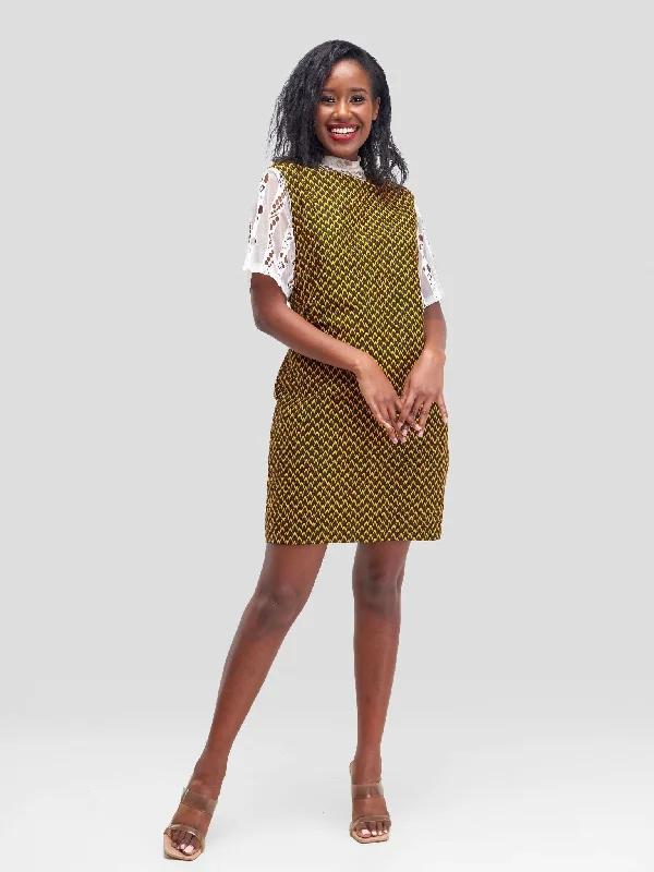 Mini dresses with tiered skirts for added volume Nefpatra Shift Dress - Yellow