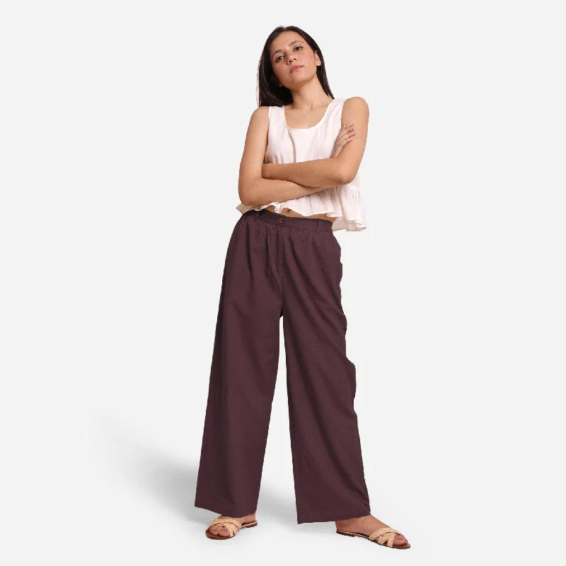 Women's Straight - Leg Linen Pants for a Breezy Summer LookBrown Cotton Flax Elasticated Wide Legged Pant Women's Straight - Leg Linen Pants for a Breezy Summer LookBrown Cotton Flax Elasticated Wide Legged Pant