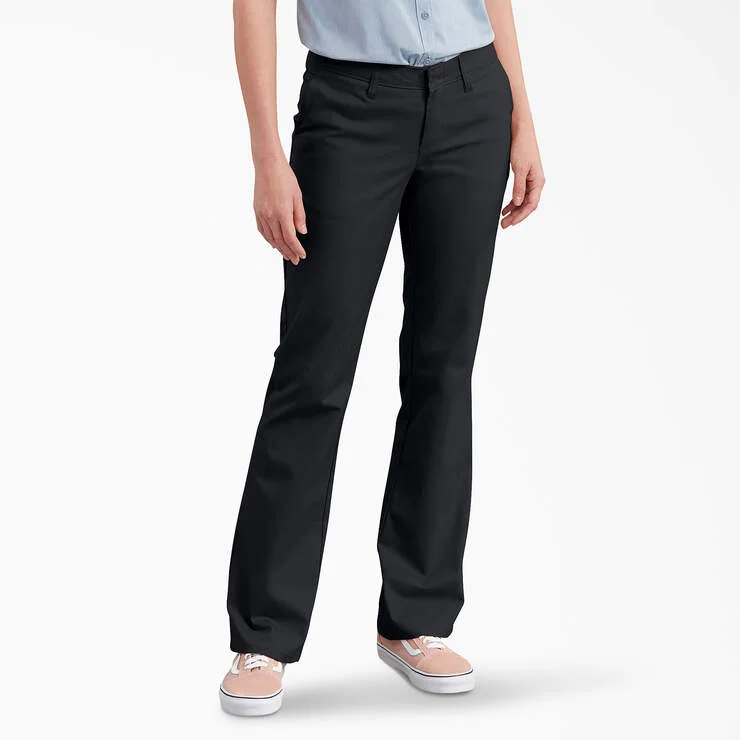 Straight - Leg Women's Vegan Leather Pants for a Chic LookDickies Women's Slim Fit Bootcut Pants - FP121 Straight - Leg Women's Vegan Leather Pants for a Chic LookDickies Women's Slim Fit Bootcut Pants - FP121