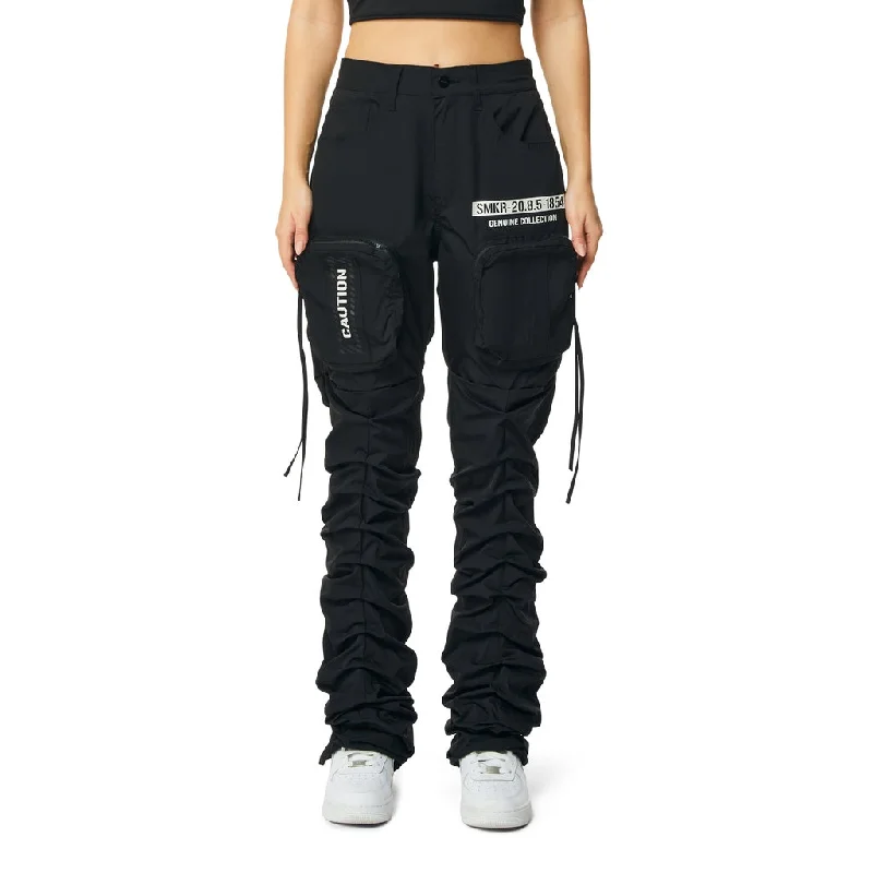 Plus Size Women's Elastic - Waist Culottes in Earth TonesHigh Rise Utility Stacked Pants - Black Plus Size Women's Elastic - Waist Culottes in Earth TonesHigh Rise Utility Stacked Pants - Black