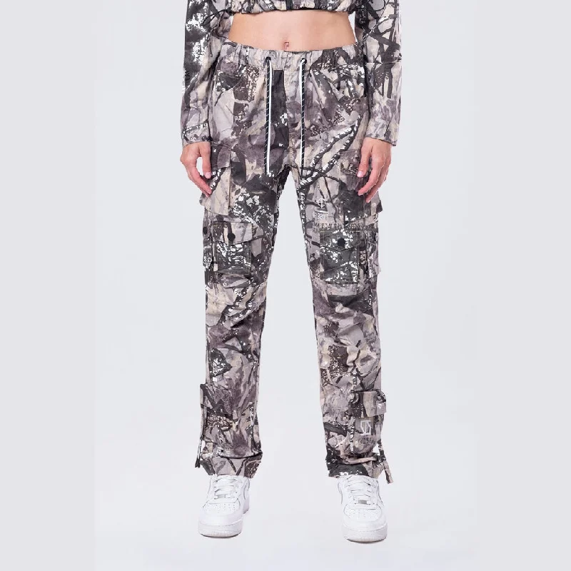 Plus Size Women's Cargo Pants with Multiple Pockets for HikingRelaxed Utility Slouched Pants - Olive Hunting Camo Plus Size Women's Cargo Pants with Multiple Pockets for HikingRelaxed Utility Slouched Pants - Olive Hunting Camo