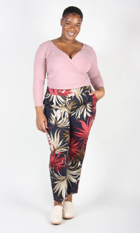 Plus Size Women's Elastic - Waist Culottes in Earth TonesTern Pant - Ferns