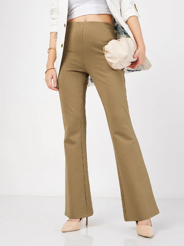 Palazzo Style Women's Printed Trousers in Bohemian PatternsWomen Beige Bell Bottom 4-Way Stretch Pants Palazzo Style Women's Printed Trousers in Bohemian PatternsWomen Beige Bell Bottom 4-Way Stretch Pants