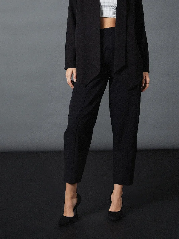 Palazzo Style Women's Printed Trousers in Bohemian PatternsWomen Black Front Darted Balloon Fit Pants Palazzo Style Women's Printed Trousers in Bohemian PatternsWomen Black Front Darted Balloon Fit Pants