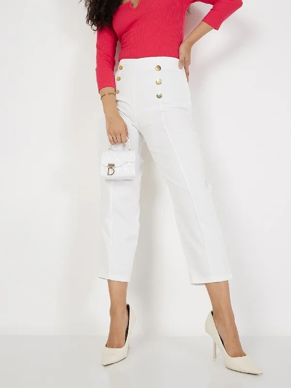 Tapered Leg Women's Wool Blend Trousers for WinterWomen White Front Darted Balloon Fit Pants Tapered Leg Women's Wool Blend Trousers for WinterWomen White Front Darted Balloon Fit Pants