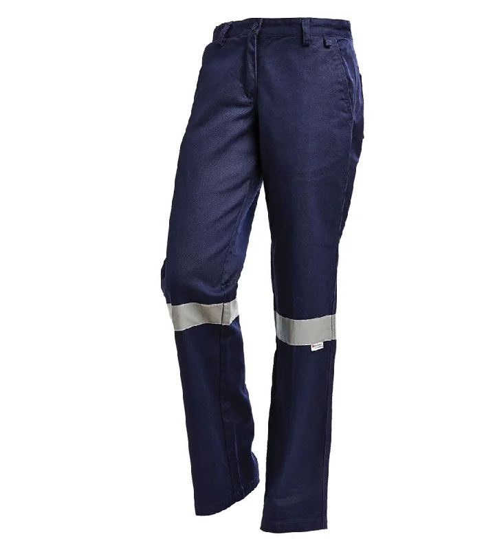 Plus Size Women's Patchwork - Design Jeans for a Unique AppearanceWorkit Ladies Drill Pants with Tape 1006T Plus Size Women's Patchwork - Design Jeans for a Unique AppearanceWorkit Ladies Drill Pants with Tape 1006T