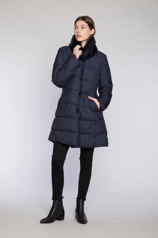 Quilted down women's coats with removable hoods for outdoor activities#2255 Goose Down Reverses to Layered Sheared Rabbit Quilted down women's coats with removable hoods for outdoor activities#2255 Goose Down Reverses to Layered Sheared Rabbit