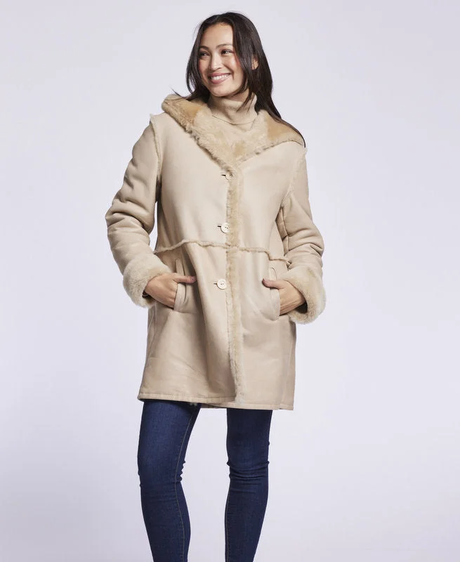 Water - resistant women's trench coats with adjustable cuffs for rainy days3292HD Hooded spill seam shearling coat Clearance $700 Water - resistant women's trench coats with adjustable cuffs for rainy days3292HD Hooded spill seam shearling coat Clearance $700