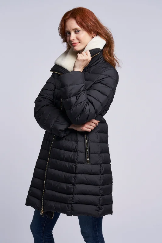 Women's pea coats with brass buttons for a nautical - inspired style4281 Down coat shearling collar Women's pea coats with brass buttons for a nautical - inspired style4281 Down coat shearling collar