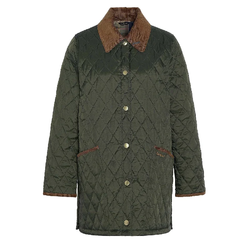 Mid - length women's down coats in a slim fit for a modern and sleek appearanceBarbour Womens 30th Anniversary Modern Liddesdale Olive / Classic Mid - length women's down coats in a slim fit for a modern and sleek appearanceBarbour Womens 30th Anniversary Modern Liddesdale Olive / Classic