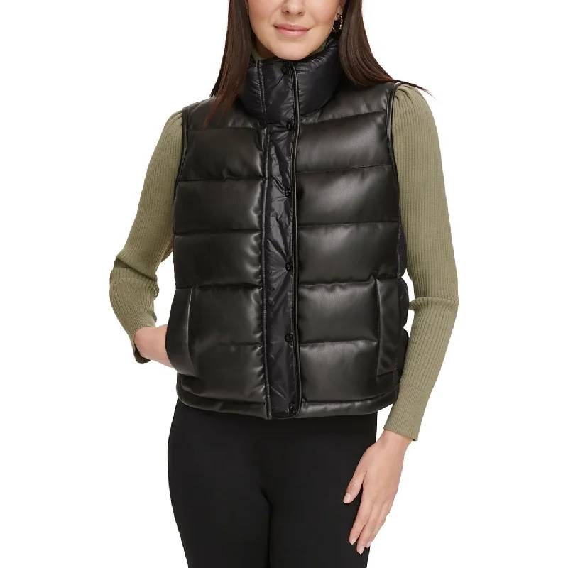 Water - resistant women's trench coats with adjustable cuffs for rainy daysWomens Faux Leather Quilted Outerwear Vest Water - resistant women's trench coats with adjustable cuffs for rainy daysWomens Faux Leather Quilted Outerwear Vest