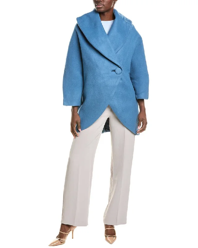 Long women's mac coats in a lightweight fabric for spring showersFrances Valentine Cocoon Wool Coat Long women's mac coats in a lightweight fabric for spring showersFrances Valentine Cocoon Wool Coat
