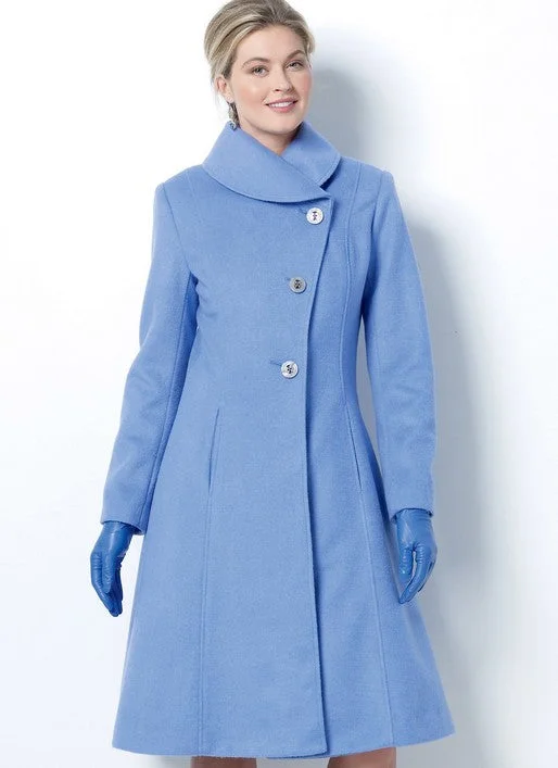 Mid - length women's down coats in a slim fit for a modern and sleek appearanceButterick Jacket and Coats B6497 Mid - length women's down coats in a slim fit for a modern and sleek appearanceButterick Jacket and Coats B6497