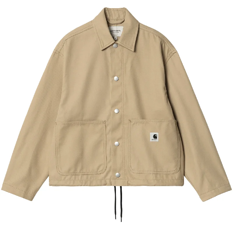 Petite women's wool blend coats with a tailored fit for a flattering silhouetteCarhartt WIP Womens Simple Shirt Jac Leather Rigid Petite women's wool blend coats with a tailored fit for a flattering silhouetteCarhartt WIP Womens Simple Shirt Jac Leather Rigid