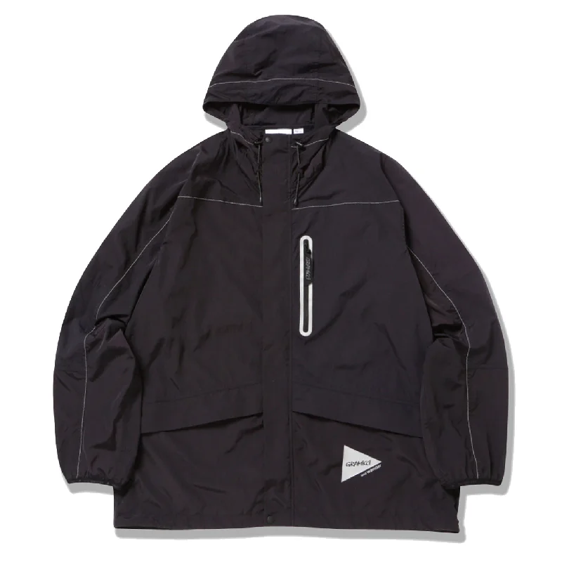 Women's reversible down coats with two - tone designs for versatile stylingGramicci x And Wander Women's Patchwork Wind Hoodie Black Women's reversible down coats with two - tone designs for versatile stylingGramicci x And Wander Women's Patchwork Wind Hoodie Black