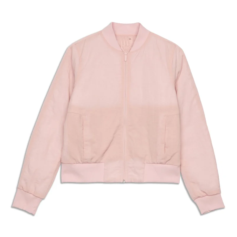 Women's cropped leather coats with silver studs for an edgy lookNon-Stop Bomber