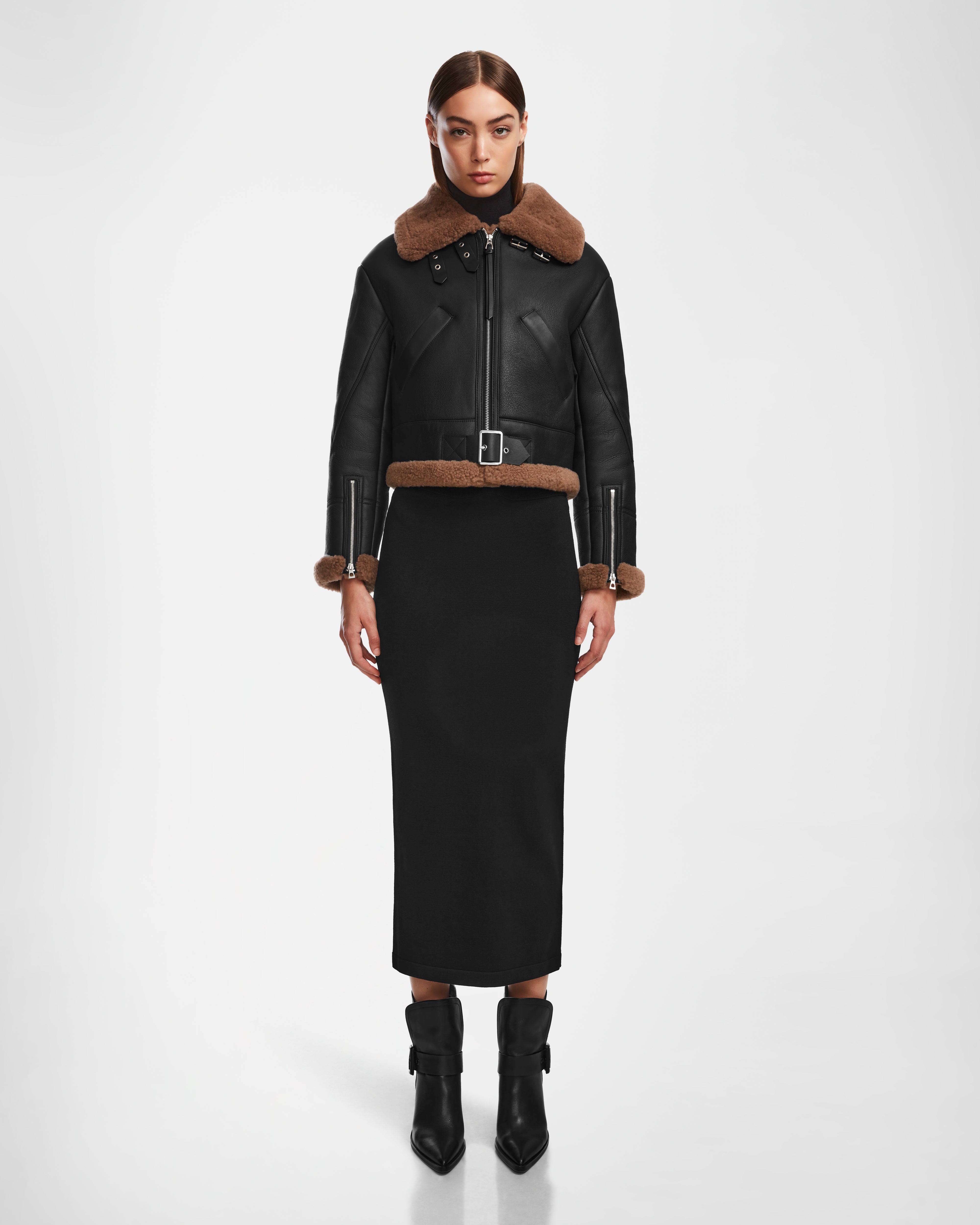 Women's longline double - breasted camel coats for a sophisticated lookPOLINA - 8124811 Black Women's longline double - breasted camel coats for a sophisticated lookPOLINA - 8124811 Black