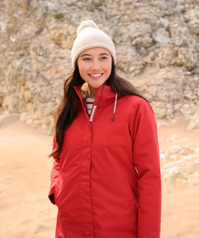 Women's pea coats with brass buttons for a nautical - inspired styleScarlet Coat - Red Women's pea coats with brass buttons for a nautical - inspired styleScarlet Coat - Red
