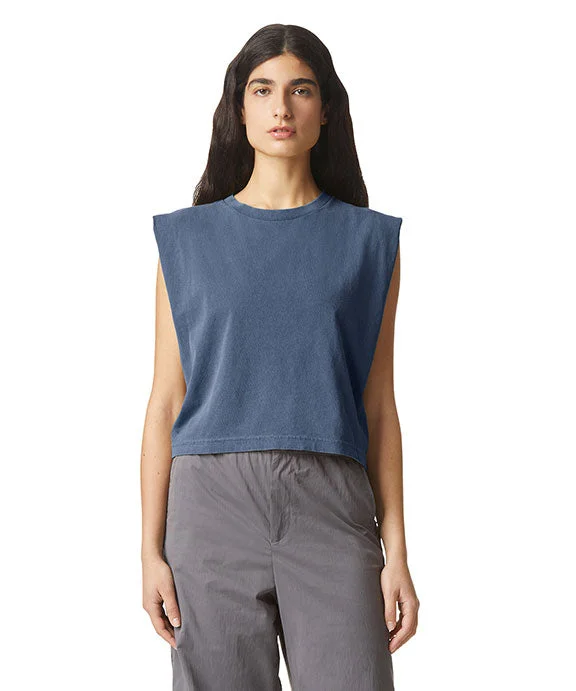 Women's zip - front sweatshirt with contrast stitching for a sporty aesthetic307GD - American Apparel Ladies Garment Dyed Muscle Tank Top | Faded Navy Women's zip - front sweatshirt with contrast stitching for a sporty aesthetic307GD - American Apparel Ladies Garment Dyed Muscle Tank Top | Faded Navy