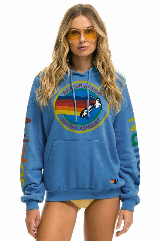 Women's sherpa - lined hoodie for extreme cold weather outdoor activitiesAVIATOR NATION HAIGHT ASHBURY RELAXED PULLOVER HOODIE - COBALT Women's sherpa - lined hoodie for extreme cold weather outdoor activitiesAVIATOR NATION HAIGHT ASHBURY RELAXED PULLOVER HOODIE - COBALT