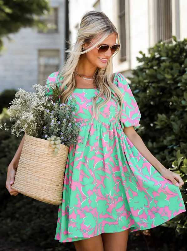 Mini Women Dress with a Short Hem for a Young and Trendy StyleFINAL SALE - Certainly Sweet Pink Floral Mini Dress Mini Women Dress with a Short Hem for a Young and Trendy StyleFINAL SALE - Certainly Sweet Pink Floral Mini Dress