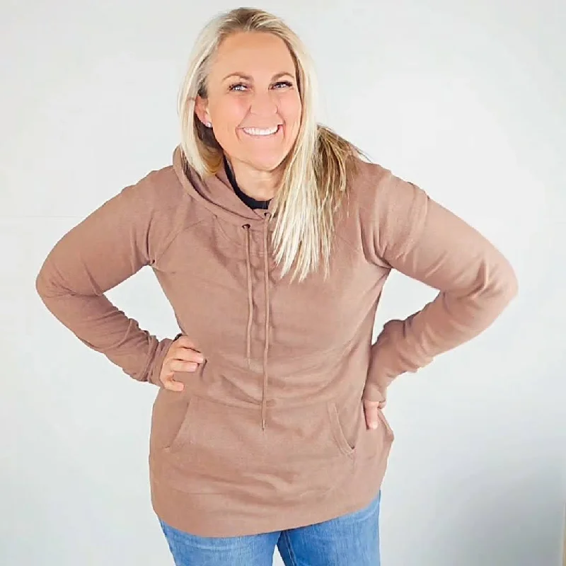 Women's oversized cropped hoodie with drawstrings for a trendy lookLux Fleece Burnette Pullover Hoodie Women's oversized cropped hoodie with drawstrings for a trendy lookLux Fleece Burnette Pullover Hoodie