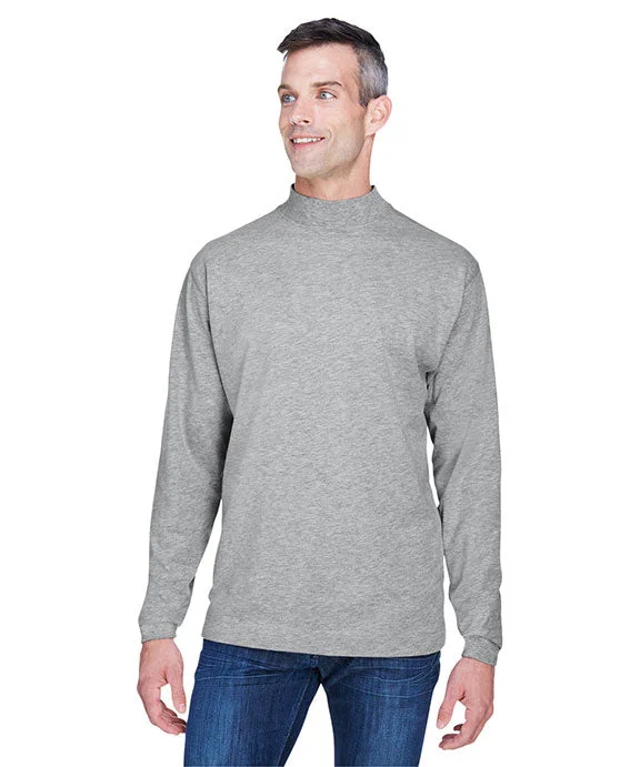 Women's zip - front sweatshirt with contrast stitching for a sporty aestheticD420 - Devon & Jones Adult Sueded Cotton Jersey Mock Turtleneck | Grey Heather Women's zip - front sweatshirt with contrast stitching for a sporty aestheticD420 - Devon & Jones Adult Sueded Cotton Jersey Mock Turtleneck | Grey Heather
