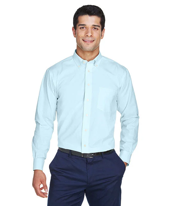 Women's hoodie with a glittery print for a glamorous and sparkly appearanceD630 - Devon & Jones Mens Crown Woven Collection™ Solid Oxford | Crystal Blue