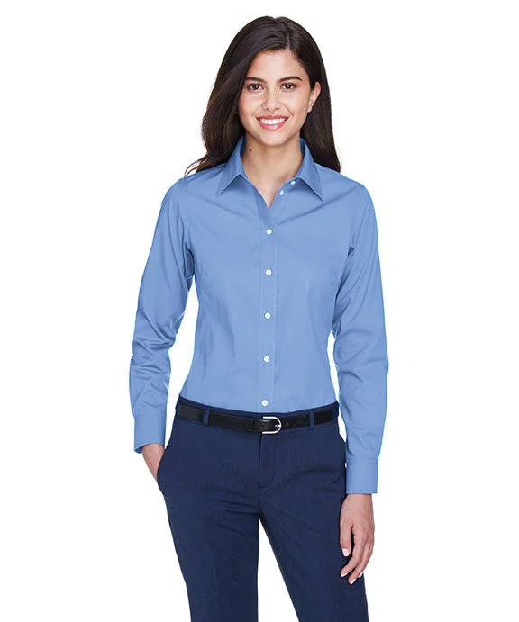 Women's graphic - printed sweatshirt featuring floral patterns for a feminine touchD630W - Devon & Jones Ladies Crown Woven Collection™ Solid Oxford | Light Blue Women's graphic - printed sweatshirt featuring floral patterns for a feminine touchD630W - Devon & Jones Ladies Crown Woven Collection™ Solid Oxford | Light Blue