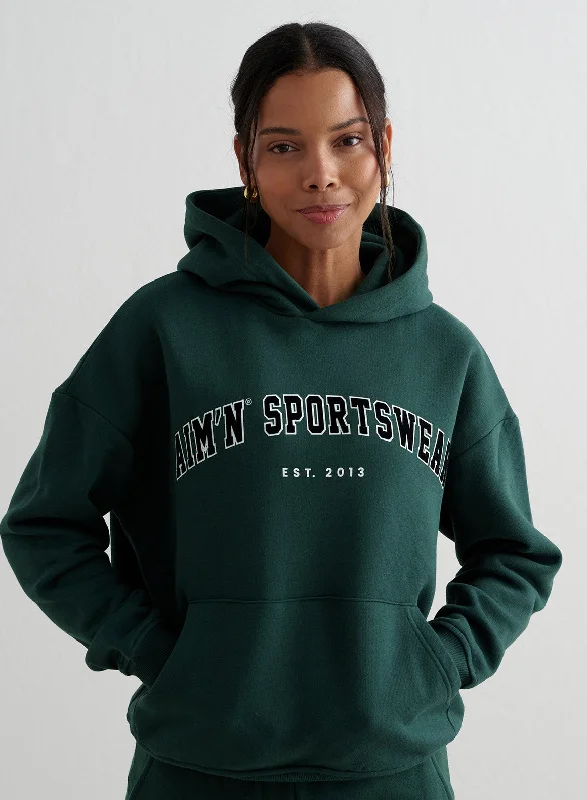Women's zip - up sweatshirt in pastel blue for a soft and stylish outfitDeep Emerald Varsity Sweat Hood Women's zip - up sweatshirt in pastel blue for a soft and stylish outfitDeep Emerald Varsity Sweat Hood