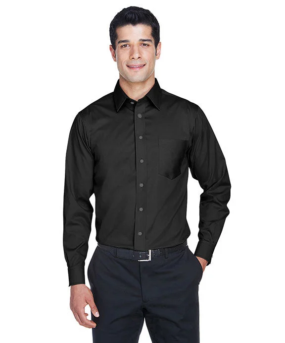 Women's tie - front hoodie in a lightweight fabric for summer layeringDG530 - Devon & Jones Mens Crown Woven Collection™ Solid Stretch Twill | Black Women's tie - front hoodie in a lightweight fabric for summer layeringDG530 - Devon & Jones Mens Crown Woven Collection™ Solid Stretch Twill | Black