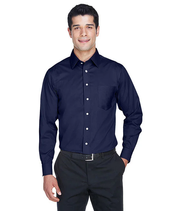 Women's cropped sweatshirt with a lace - trimmed hem for a romantic lookDG530 - Devon & Jones Mens Crown Woven Collection™ Solid Stretch Twill | Navy Women's cropped sweatshirt with a lace - trimmed hem for a romantic lookDG530 - Devon & Jones Mens Crown Woven Collection™ Solid Stretch Twill | Navy