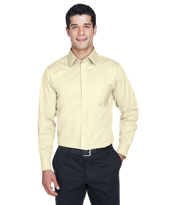 Women's crew - neck sweatshirt in a heather gray shade for a classic and versatile optionDG530 - Devon & Jones Mens Crown Woven Collection™ Solid Stretch Twill | Transparent Yellow Women's crew - neck sweatshirt in a heather gray shade for a classic and versatile optionDG530 - Devon & Jones Mens Crown Woven Collection™ Solid Stretch Twill | Transparent Yellow