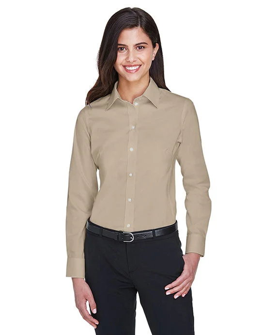 Women's color - block hoodie combining bold hues for a fashion - forward statementDG530W - Devon & Jones Ladies Crown Woven Collection™ Solid Stretch Twill | Stone Women's color - block hoodie combining bold hues for a fashion - forward statementDG530W - Devon & Jones Ladies Crown Woven Collection™ Solid Stretch Twill | Stone