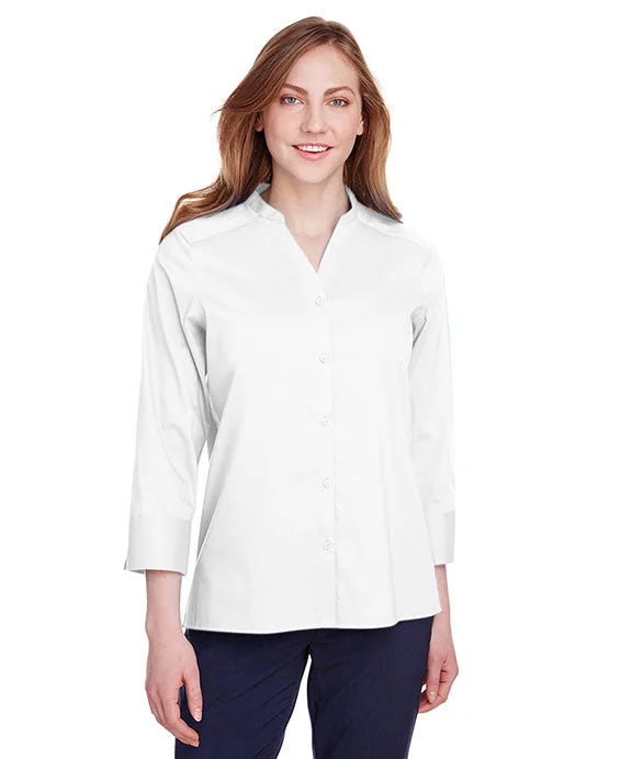 Women's sherpa - lined hoodie for extreme cold weather outdoor activitiesDG560W - Devon & Jones Ladies Crown Collection™ Stretch Broadcloth 3/4 Sleeve Blouse | White Women's sherpa - lined hoodie for extreme cold weather outdoor activitiesDG560W - Devon & Jones Ladies Crown Collection™ Stretch Broadcloth 3/4 Sleeve Blouse | White