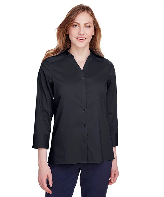 Women's quarter - zip sweatshirt made of organic cotton for eco - conscious fashionDG560W - Devon & Jones Ladies Crown Collection™ Stretch Broadcloth 3/4 Sleeve Blouse Women's quarter - zip sweatshirt made of organic cotton for eco - conscious fashionDG560W - Devon & Jones Ladies Crown Collection™ Stretch Broadcloth 3/4 Sleeve Blouse