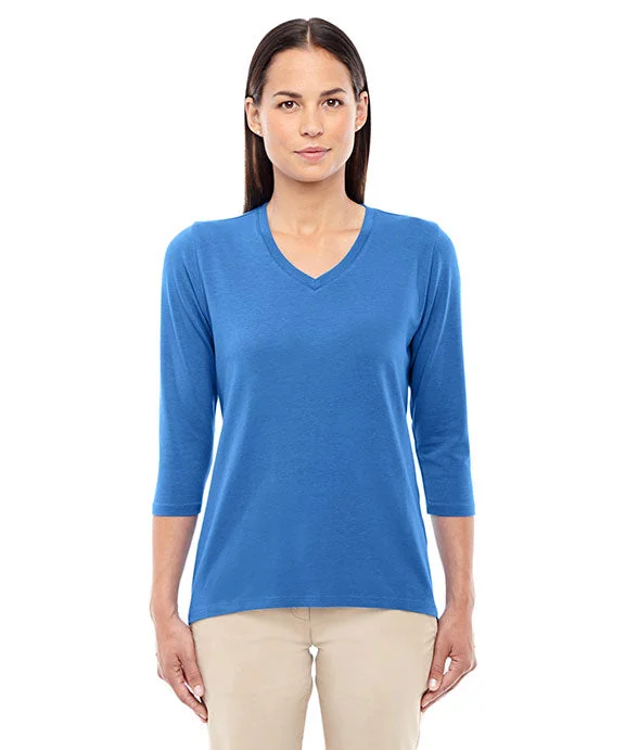 Women's sherpa - lined hoodie for extreme cold weather outdoor activitiesDP184W - Devon & Jones Ladies Perfect Fit™ Bracelet-Length V-Neck Top | French Blue Women's sherpa - lined hoodie for extreme cold weather outdoor activitiesDP184W - Devon & Jones Ladies Perfect Fit™ Bracelet-Length V-Neck Top | French Blue