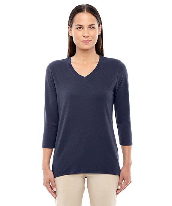 Women's hoodie with a kangaroo pocket and a pom - pom drawstring for added charmDP184W - Devon & Jones Ladies Perfect Fit™ Bracelet-Length V-Neck Top | Navy Women's hoodie with a kangaroo pocket and a pom - pom drawstring for added charmDP184W - Devon & Jones Ladies Perfect Fit™ Bracelet-Length V-Neck Top | Navy